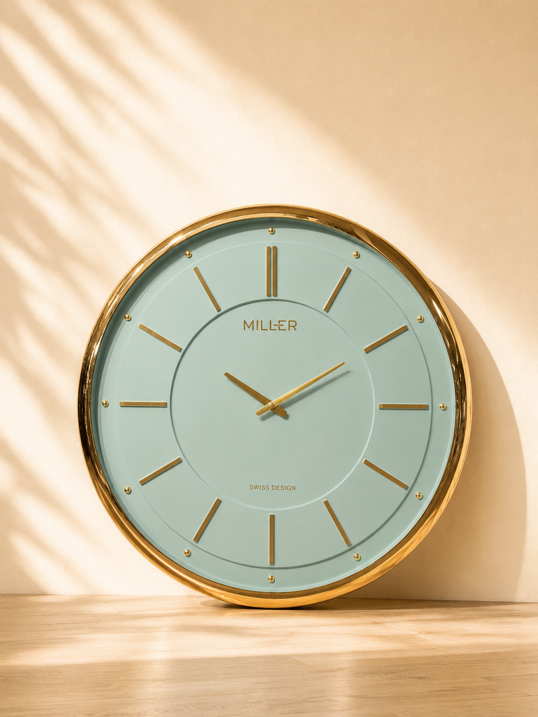 ساعت دیواری برند میلر Miller M 701-702-703  با قاب فلز ابکاری و صفحه وکیوم و پنج سال ضمانت شرکتی