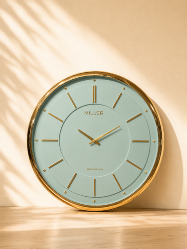 ساعت دیواری برند میلر Miller M 701-702-703 با قاب فلز ابکاری و صفحه وکیوم و پنج سال ضمانت شرکتی