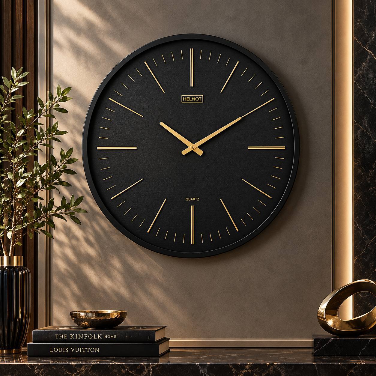 ساعت دیواری  برند هلموت مدل ۸۰۶۳ فلزی مشکی